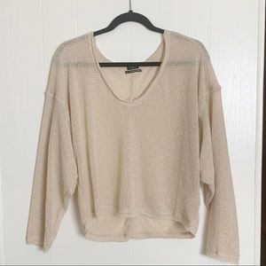 UO Out From Under Long Sleeve Beige Sweater